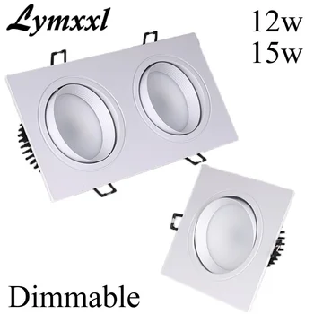 Square COB Led Ceiling Downlight Dimmable 12w 15w Double Led Recessed down light Lamp Bulb AC85-265V Warm Cold White+Driver
Square COB Led Ceiling Downlight Dimmable 12w 15w Double Led Recessed down light Lamp Bulb AC85-265V Warm Cold White+Driver