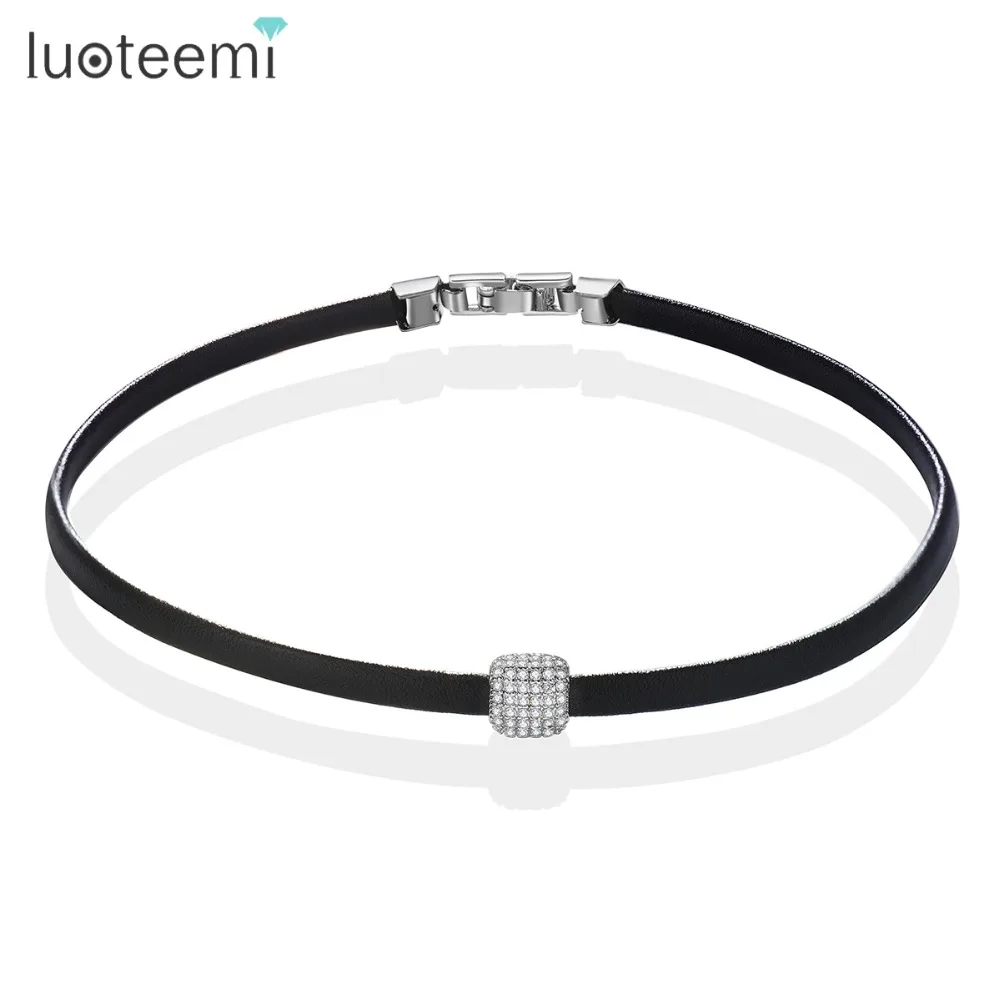 LUOTEEMI Geometric Zircon Charm Beads With Black Braid Handmade Leather Necklace For Women Chocker Colar Jewelry Accessories
LUOTEEMI Geometric Zircon Charm Beads With Black Braid Handmade Leather Necklace For Women Chocker Colar Jewelry Accessories