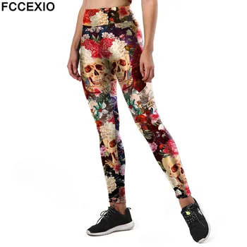 FCCEXIO New Style Fashion Leggings Women Sporting Flower Skull Fitness Leggins 3D Printed Head Pattern Pants High Waist Trousers
FCCEXIO New Style Fashion Leggings Women Sporting Flower Skull Fitness Leggins 3D Printed Head Pattern Pants High Waist Trousers