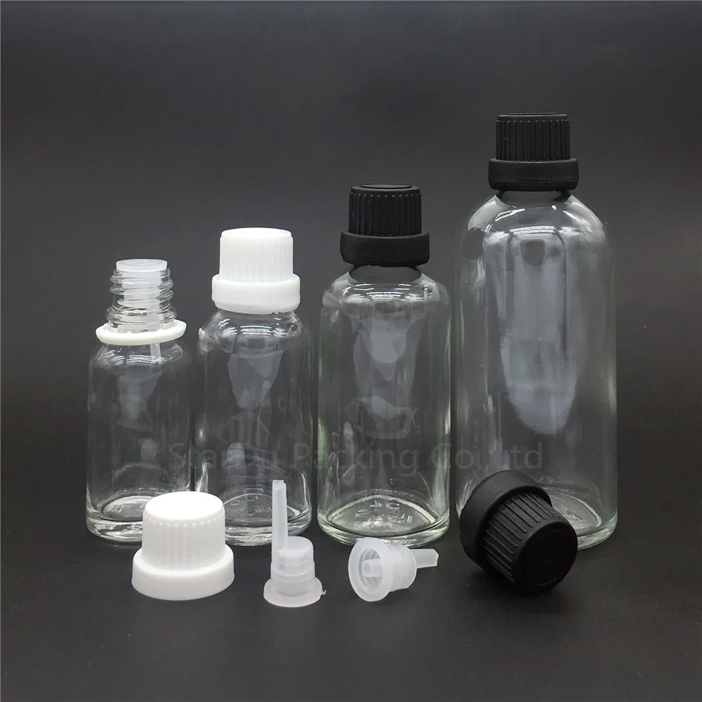 

5ml 10ml 15ml 20ml 30ML 50ml 100ml transparent Glass Bottle, empty Essential Oil Bottle with tamper evident cap Perfume bottles