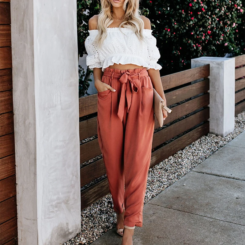High Waist Lace-up Fashion Casual Trousers New Women's Loose Summer Pants Women Wide Leg Women Pants Plus Size Pants
High Waist Lace-up Fashion Casual Trousers New Women's Loose Summer Pants Women Wide Leg Women Pants Plus Size Pants