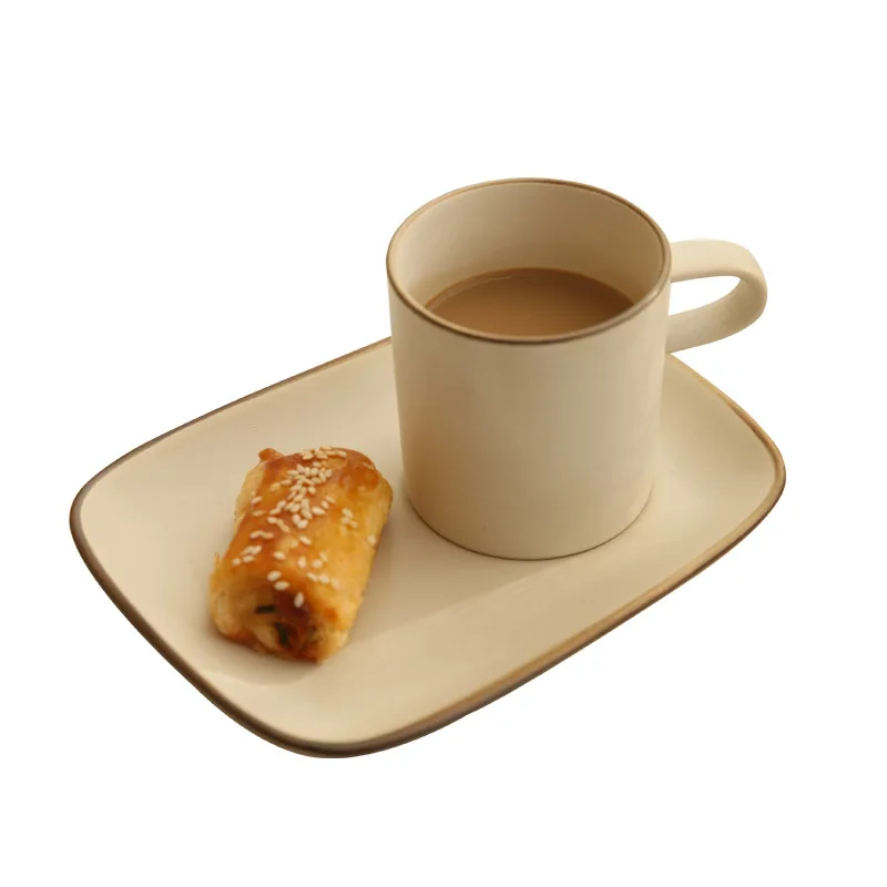 180ML Japanese Style Coffee Cup Creative Ceramic Mug with Plate Spoon Milk Breakfast Cup Coffee Cup & Saucer Set Gift
180ML Japanese Style Coffee Cup Creative Ceramic Mug with Plate Spoon Milk Breakfast Cup Coffee Cup & Saucer Set Gift