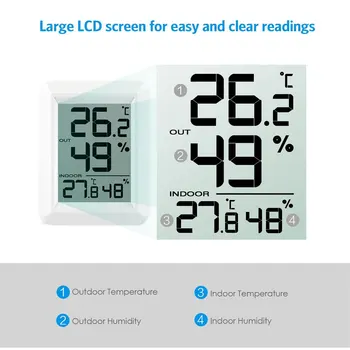 Wireless Digital LCD Thermometer Hygrometer Indoor and Outdoor Electronic Temperature Humidity Meter Household Thermometer
Wireless Digital LCD Thermometer Hygrometer Indoor and Outdoor Electronic Temperature Humidity Meter Household Thermometer
