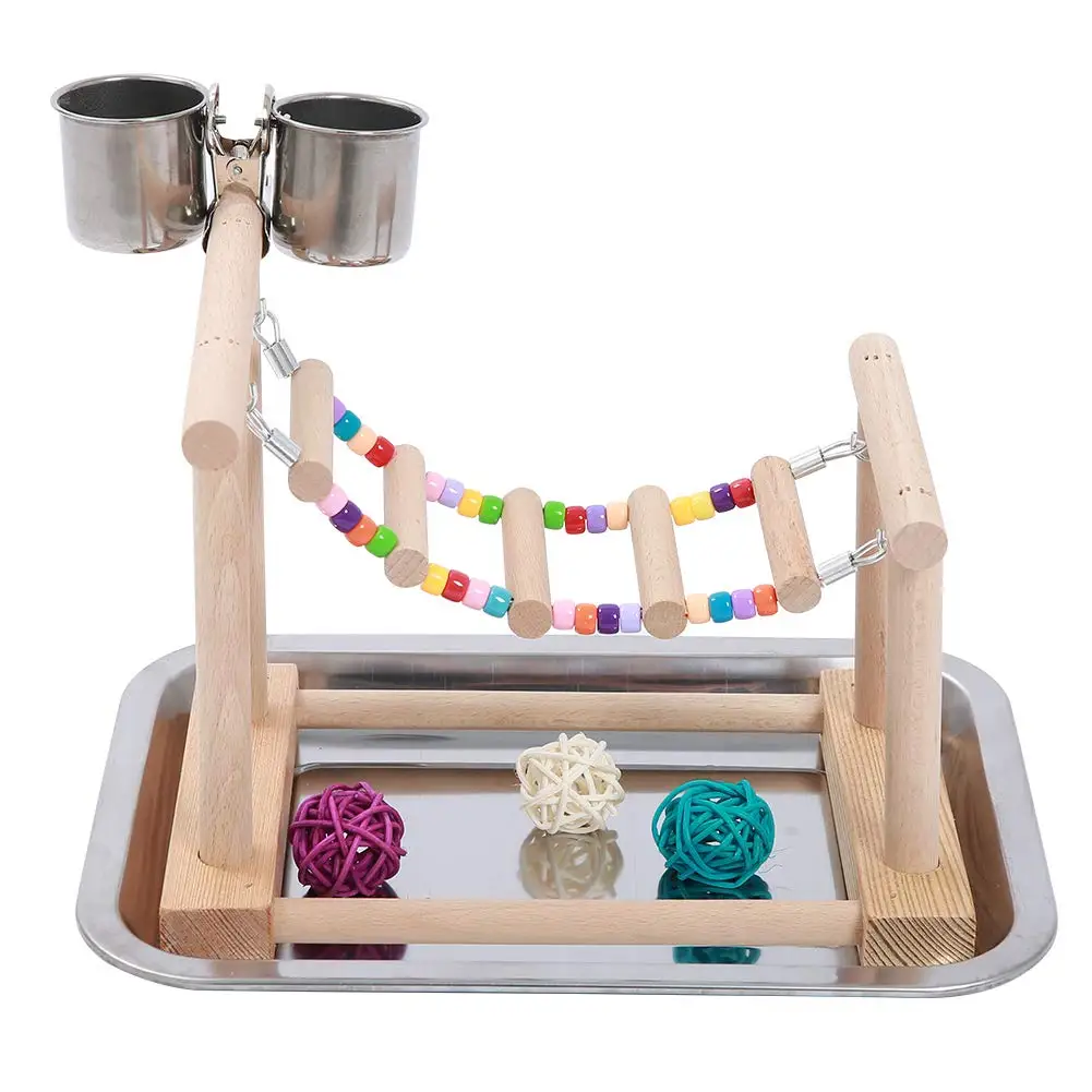 Birds Play Stand with Food Dishes Wood Playground Ladders Parrots Play Gym Training PerchTable for Small Parrot Parakeet Conure
Birds Play Stand with Food Dishes Wood Playground Ladders Parrots Play Gym Training PerchTable for Small Parrot Parakeet Conure