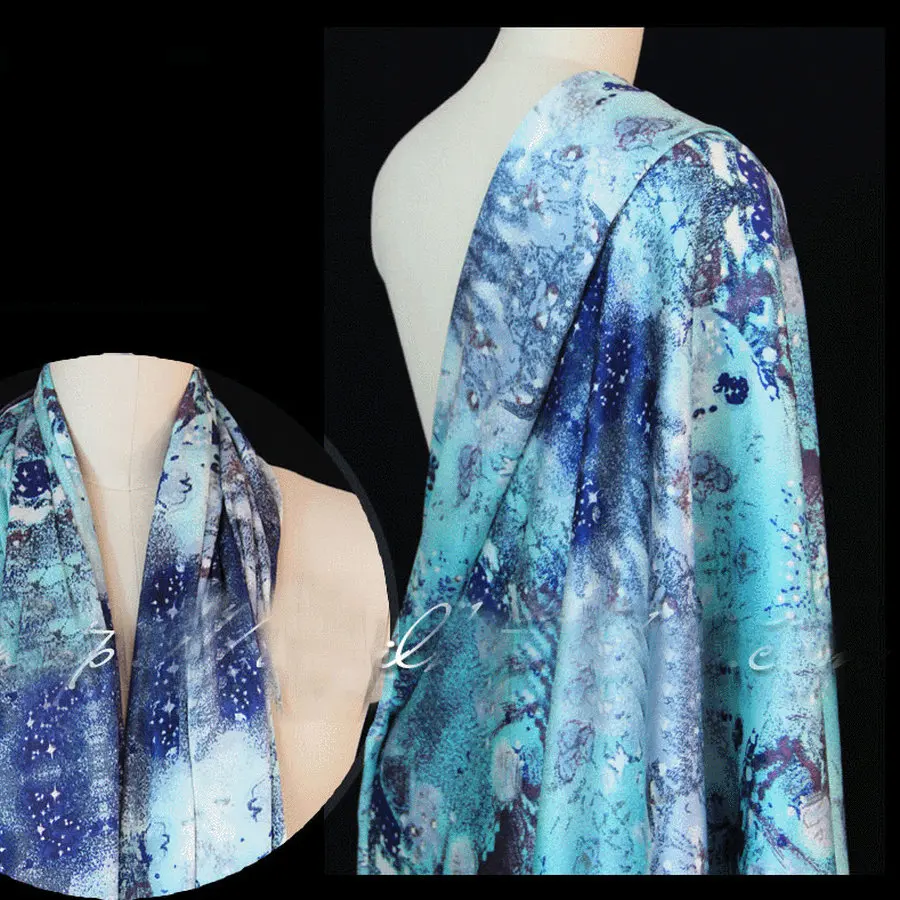2020 Summer Hot Sale Elastic Silk Satin Fabric Moon Sky | Дом и сад