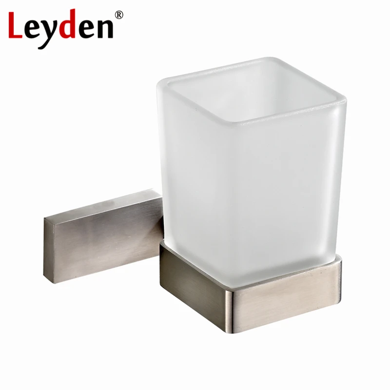 Leyden Square Toothbrush Tumbler Holder Modern Brushed Nickel Stainless Steel Cup Holder with Glass Cups Bathroom Accessories
Leyden Square Toothbrush Tumbler Holder Modern Brushed Nickel Stainless Steel Cup Holder with Glass Cups Bathroom Accessories