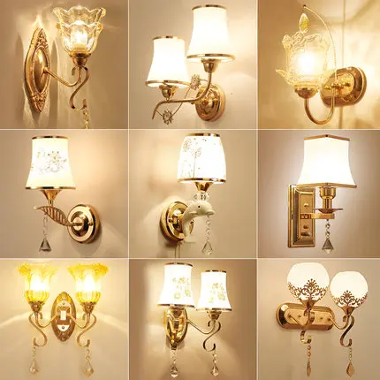 Simple modern bedroom bedside living room study aisle golden LED crystal wall lamp
Simple modern bedroom bedside living room study aisle golden LED crystal wall lamp