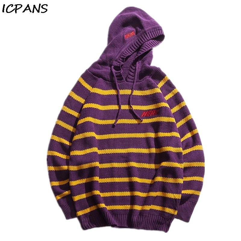 ICPANS Pullovers Sweater Men Striped Fashion Vintage Streewear Casual Men's Sweaters Loose Hooded 2019 Autumn
ICPANS Pullovers Sweater Men Striped Fashion Vintage Streewear Casual Men's Sweaters Loose Hooded 2019 Autumn