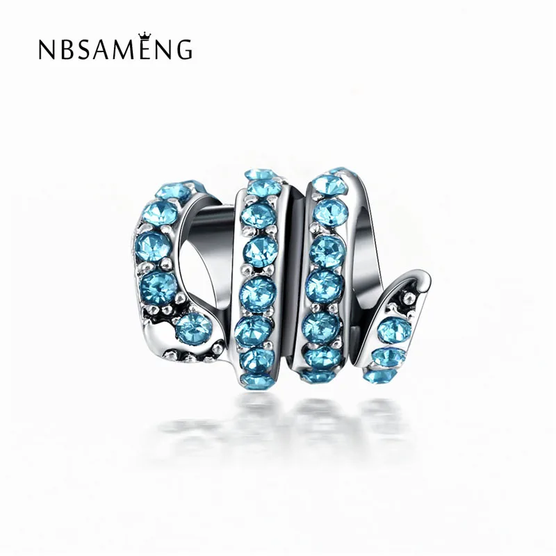 European Fashion Colorful Blue Crystal Silver Plated Cute Snake Animal DIY Bead Charms Fit Pandora Bracelets & Bangles Jewelry
European Fashion Colorful Blue Crystal Silver Plated Cute Snake Animal DIY Bead Charms Fit Pandora Bracelets & Bangles Jewelry