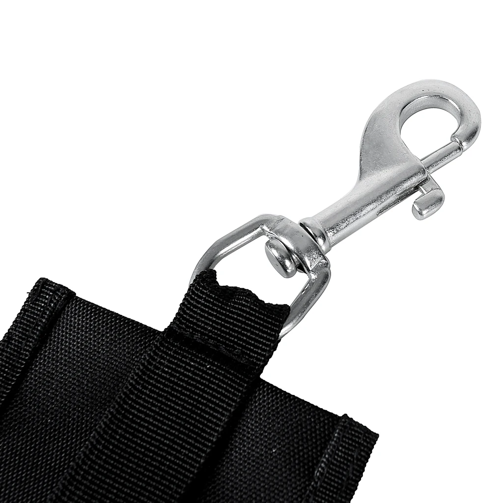 Heavy Duty Technical Scuba Diving Jon Line with Pouch Clip D Ring Carabiner 1' 7.2ft for Underwater Technical Scuba Diving