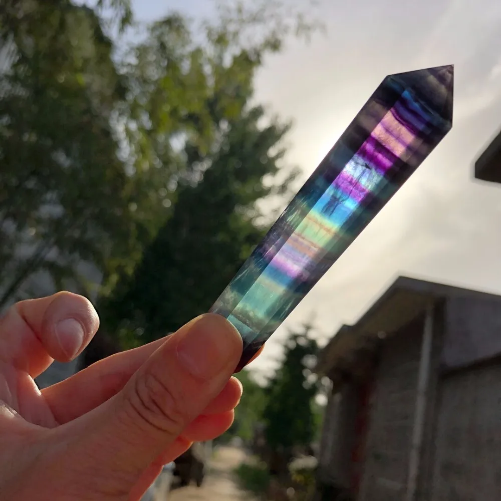 big 12-15cm long Double Arrow purple green fluorite QUARTZ CRYSTAL WAND POINT Column Sceptres Pillar HEALING Reiki Chakra
big 12-15cm long Double Arrow purple green fluorite QUARTZ CRYSTAL WAND POINT Column Sceptres Pillar HEALING Reiki Chakra