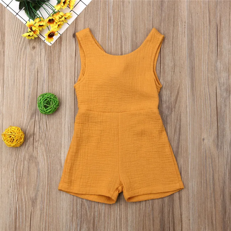 Fashion Kids Baby Girl Romper Solid Color Sleeveless Bow Knot Jumpsuit Summer Girls Clothing Hollow Out V-Neck Playsuits 6M-5Y
Fashion Kids Baby Girl Romper Solid Color Sleeveless Bow Knot Jumpsuit Summer Girls Clothing Hollow Out V-Neck Playsuits 6M-5Y