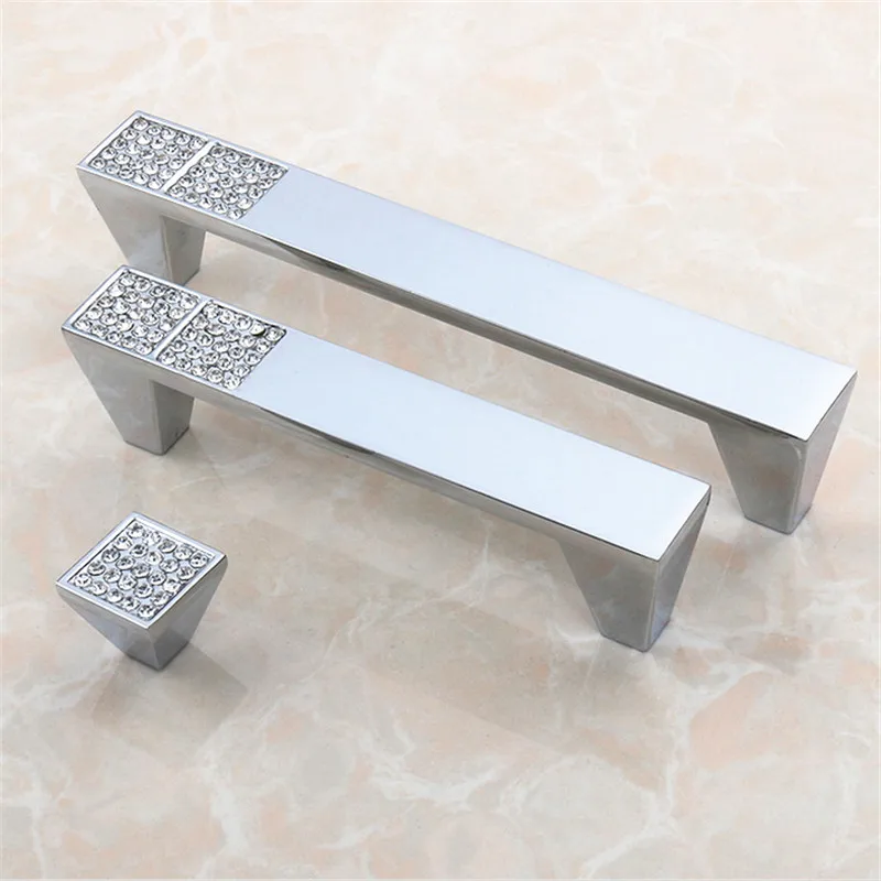 Crystal diamond furniture handle Bright chrome Zinc alloy drawer handle modern Simple Cabinet door hardware handle 5pcs/lot
Crystal diamond furniture handle Bright chrome Zinc alloy drawer handle modern Simple Cabinet door hardware handle 5pcs/lot