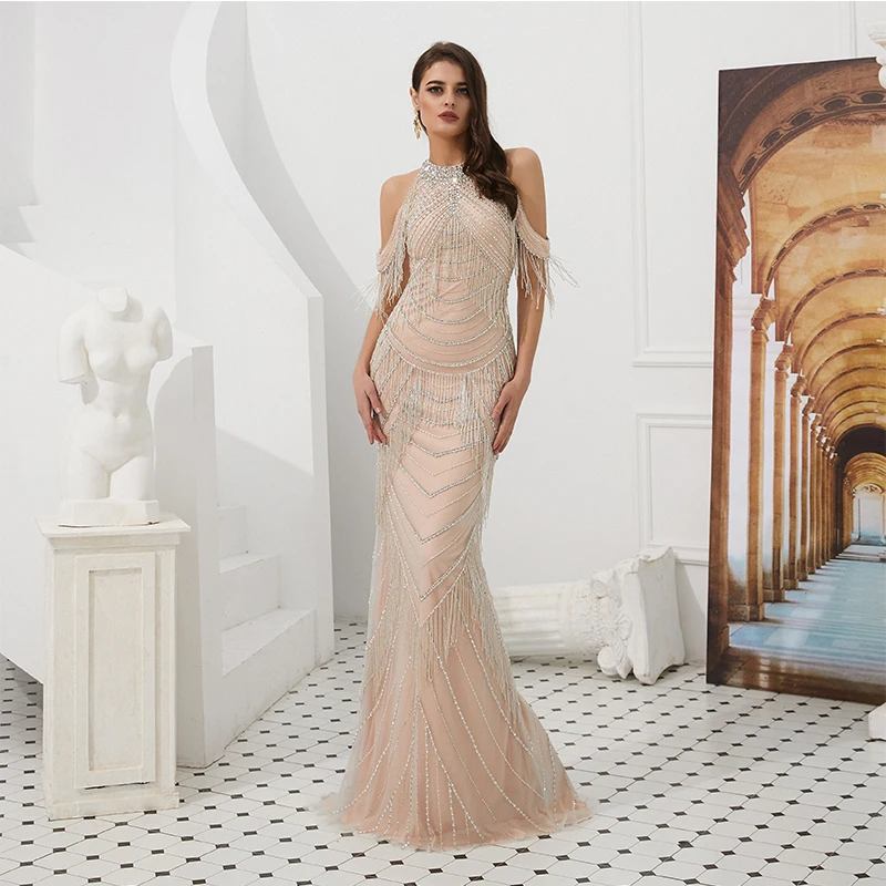 Luxury Crystal Diamonds Halter Prom Dresses Tassel Dubai Lebanon Dresses Abendkleider Bridal Sexy Mermaid Formal Evening Gowns
Luxury Crystal Diamonds Halter Prom Dresses Tassel Dubai Lebanon Dresses Abendkleider Bridal Sexy Mermaid Formal Evening Gowns