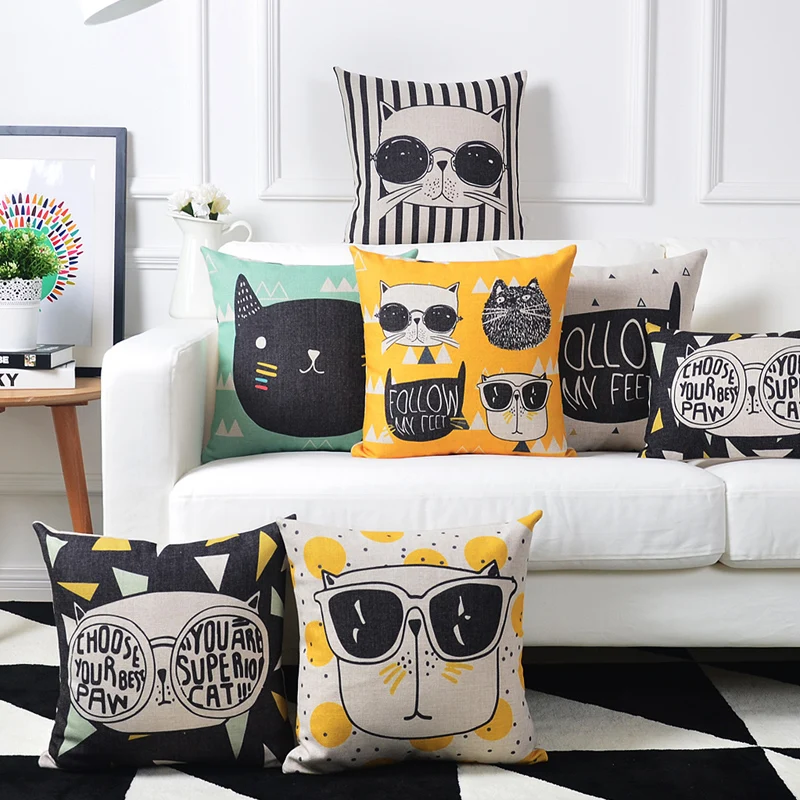 Nordic Cartoon Crown Cat Pillow Cover Geometric Cats Pillow Cushion Cover Home Decorative Pillows Linen Pillow Case Sofa Cushion
Nordic Cartoon Crown Cat Pillow Cover Geometric Cats Pillow Cushion Cover Home Decorative Pillows Linen Pillow Case Sofa Cushion