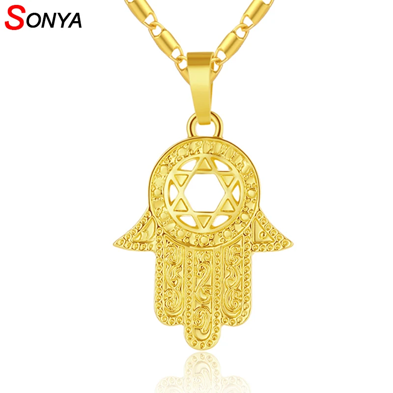 SONYA Hexagram/Hamsa Hand Pendant Necklace,Magen David Necklace Gold Color Jewelry Islam Arab,Jewish Star,Palm Shaped Bijoux
SONYA Hexagram/Hamsa Hand Pendant Necklace,Magen David Necklace Gold Color Jewelry Islam Arab,Jewish Star,Palm Shaped Bijoux