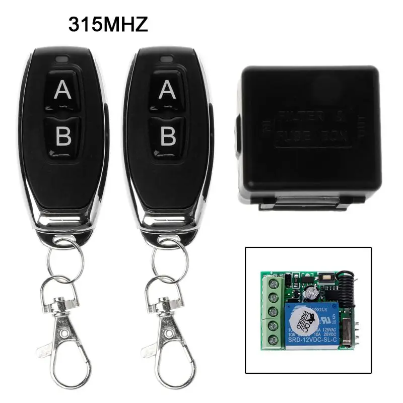 3 pcs/set Wireless Remote Control RF Transmitter 315MHZ/433MH Universal 12V 1 Channel Receiver Module Light Lamp Switch Opener
3 pcs/set Wireless Remote Control RF Transmitter 315MHZ/433MH Universal 12V 1 Channel Receiver Module Light Lamp Switch Opener