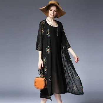 Plus size women knitting Prevent bask in cardigan print V neck half sleeve Long sunscreen Holiday unlined upper garment
Plus size women knitting Prevent bask in cardigan print V neck half sleeve Long sunscreen Holiday unlined upper garment