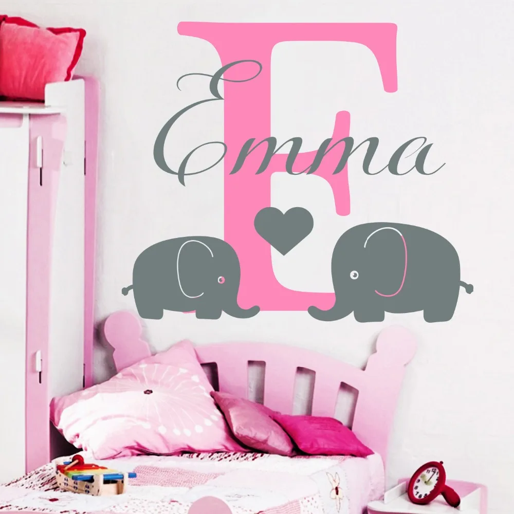 Name Wall Decals Elephant Decal Heart Vinyl Nursery Girl Room Decor Custom Name Decal Sticker Interior Mural YK-3
Name Wall Decals Elephant Decal Heart Vinyl Nursery Girl Room Decor Custom Name Decal Sticker Interior Mural YK-3