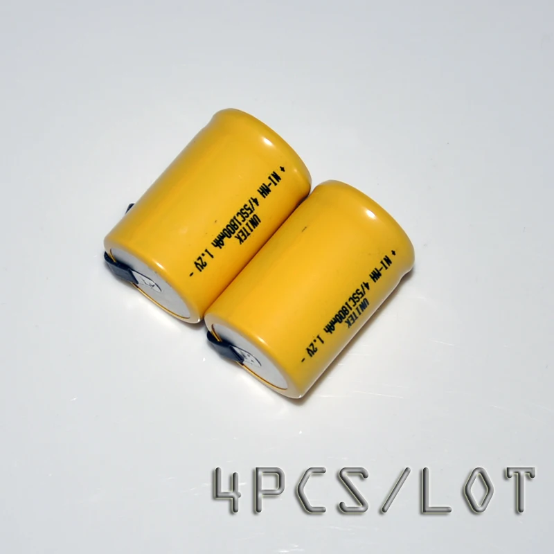 4 шт. Sub C 4/5SC 1 2 V перезаряжаемая батарея 1800mah 4/5 SC Ni MH nimh никель металлогидридный