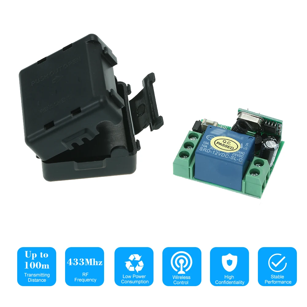 DC 12V 1CH 433MHz Universal Wireless Relay RF Receiver Module For 1527 Learning Code Transmitter Remote
DC 12V 1CH 433MHz Universal Wireless Relay RF Receiver Module For 1527 Learning Code Transmitter Remote