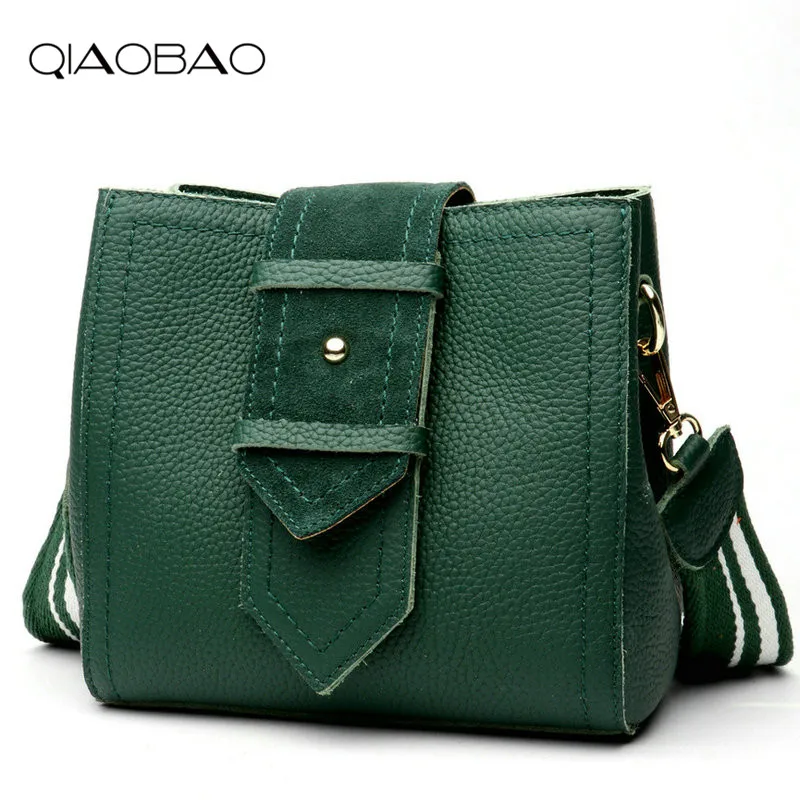 QIAOBAO 2019 New Genuine Leather Bucket Bag Striped Single Shoulder Oblique Women Solid Hasp Soft Open Pocket Versatile Handbag
QIAOBAO 2019 New Genuine Leather Bucket Bag Striped Single Shoulder Oblique Women Solid Hasp Soft Open Pocket Versatile Handbag
