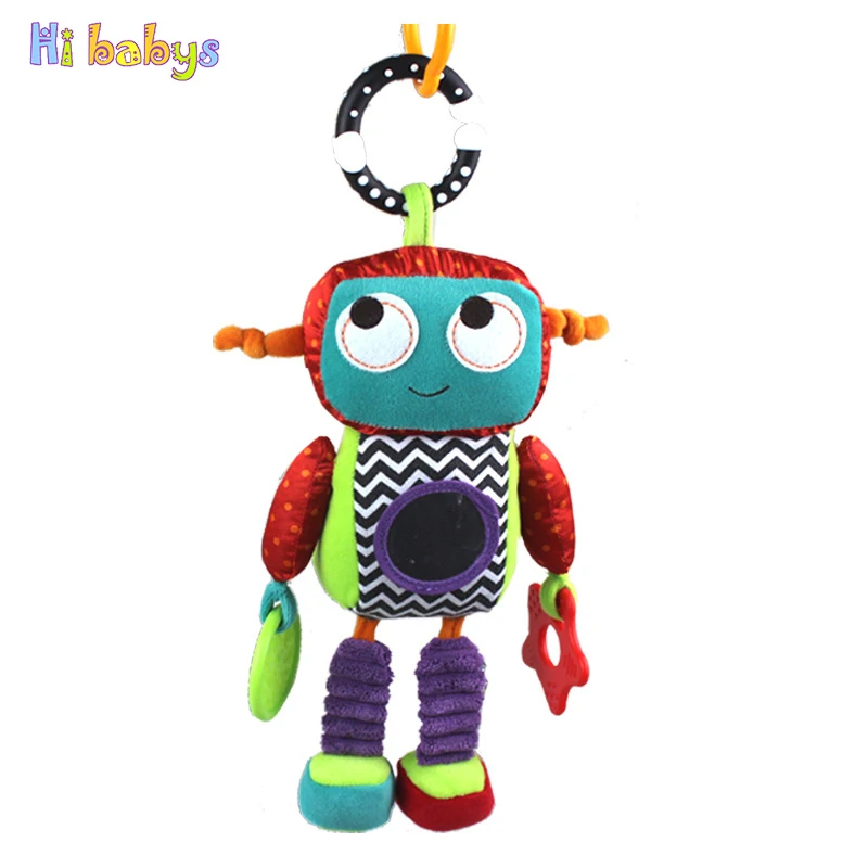 Baby Rattles Newborn Soft Robot Plush Toy Toddler Teether With Sounds Stroller Crib Hanging Toys For Children Kids Gift | Игрушки и