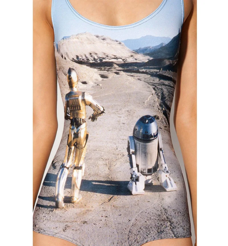 NEW Sexy Girl Summer Comic Star Wars C3PO R2 D2 droid 3D Prints Sleeveless One-piece Swimsuit Swimwear Women Bathing Suit Plus
NEW Sexy Girl Summer Comic Star Wars C3PO R2 D2 droid 3D Prints Sleeveless One-piece Swimsuit Swimwear Women Bathing Suit Plus