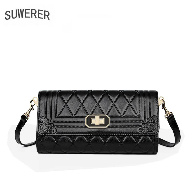 SUWERER 2019 New women genuine leather bags fashion handbag cowhide Embossing luxury handbags women leather shouler bag
SUWERER 2019 New women genuine leather bags fashion handbag cowhide Embossing luxury handbags women leather shouler bag