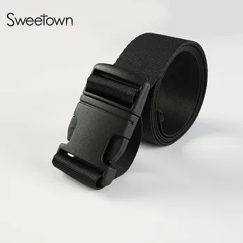 Sweetown Military Belt Insert Buckle Waistband Men & Women High Quality Canvas Belts Fashion All-Match Black Straps Ceintures
Sweetown Military Belt Insert Buckle Waistband Men & Women High Quality Canvas Belts Fashion All-Match Black Straps Ceintures