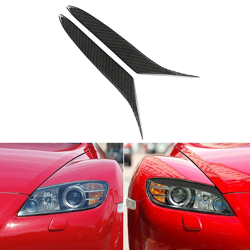 Carbon Fiber black Front Eyelid Eyebrow Headlight Cover For M/azda RX8 Coupe 2004-2008 49.5 cm * 6.8 cm
Carbon Fiber black Front Eyelid Eyebrow Headlight Cover For M/azda RX8 Coupe 2004-2008 49.5 cm * 6.8 cm