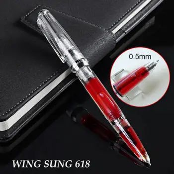 2020 Wing Sung 618 Piston Transparent Fountain Pen Ink Pen Fine 0.5mm Nib Silver Clip Office school supplies penna stilografica
2020 Wing Sung 618 Piston Transparent Fountain Pen Ink Pen Fine 0.5mm Nib Silver Clip Office school supplies penna stilografica