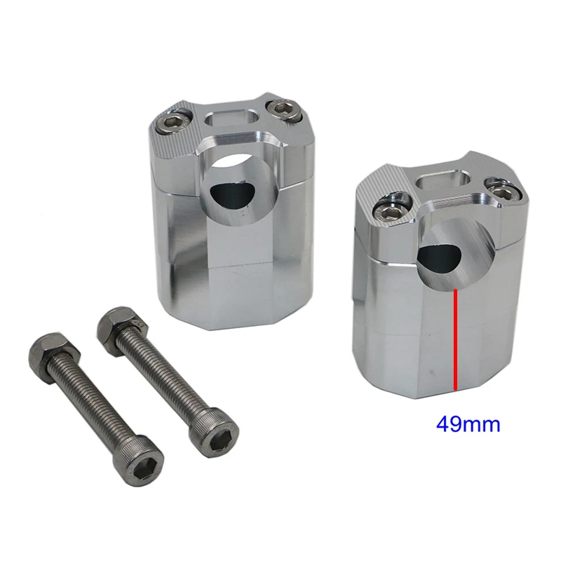 Silver CNC Aluminum 49mm Increased Motorcycle Handlebar Risers Bar Clamp For 28mm Handlebars KHR-M34928 SI
Silver CNC Aluminum 49mm Increased Motorcycle Handlebar Risers Bar Clamp For 28mm Handlebars KHR-M34928 SI