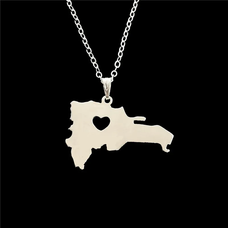 Wholesale Fashion The Dominican Republic Map Pendant Necklace for Women Charm Heart Map Jewelry Dominican Necklace Custom Gift
Wholesale Fashion The Dominican Republic Map Pendant Necklace for Women Charm Heart Map Jewelry Dominican Necklace Custom Gift
