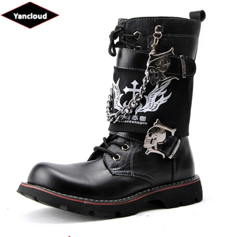 Quality Punk Style Soft Leather Martin Boots Men New 2018 Mid leg Military Boots Waterproof Safety Work Shoes Man Boots
Quality Punk Style Soft Leather Martin Boots Men New 2018 Mid leg Military Boots Waterproof Safety Work Shoes Man Boots