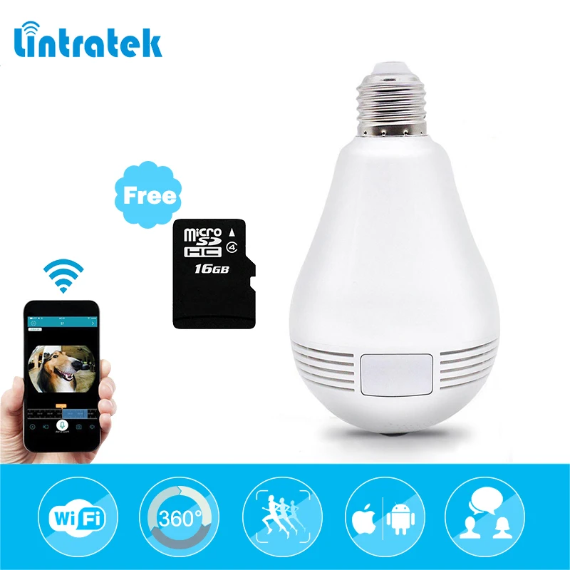 lintratek Bulb Light Wireless IP Camera Wifi FishEye 1080P 360 degree Mini CCTV Camera Home Security Panoramic Cam 16G TF#2
lintratek Bulb Light Wireless IP Camera Wifi FishEye 1080P 360 degree Mini CCTV Camera Home Security Panoramic Cam 16G TF#2