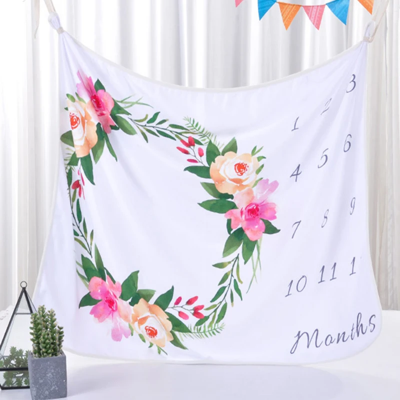 Monthly baby Milestone Blankets Photography Props Swaddle Wrap Newborn Fashion Bathing Towels Flower Printed Cute Soft Blanket
Monthly baby Milestone Blankets Photography Props Swaddle Wrap Newborn Fashion Bathing Towels Flower Printed Cute Soft Blanket