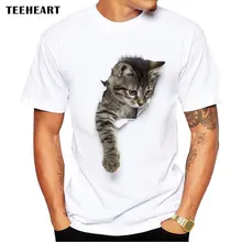 TEEHEART 3D Cute Cat T shirts Women Summer Tops Tees Print Animal T shirt Men o