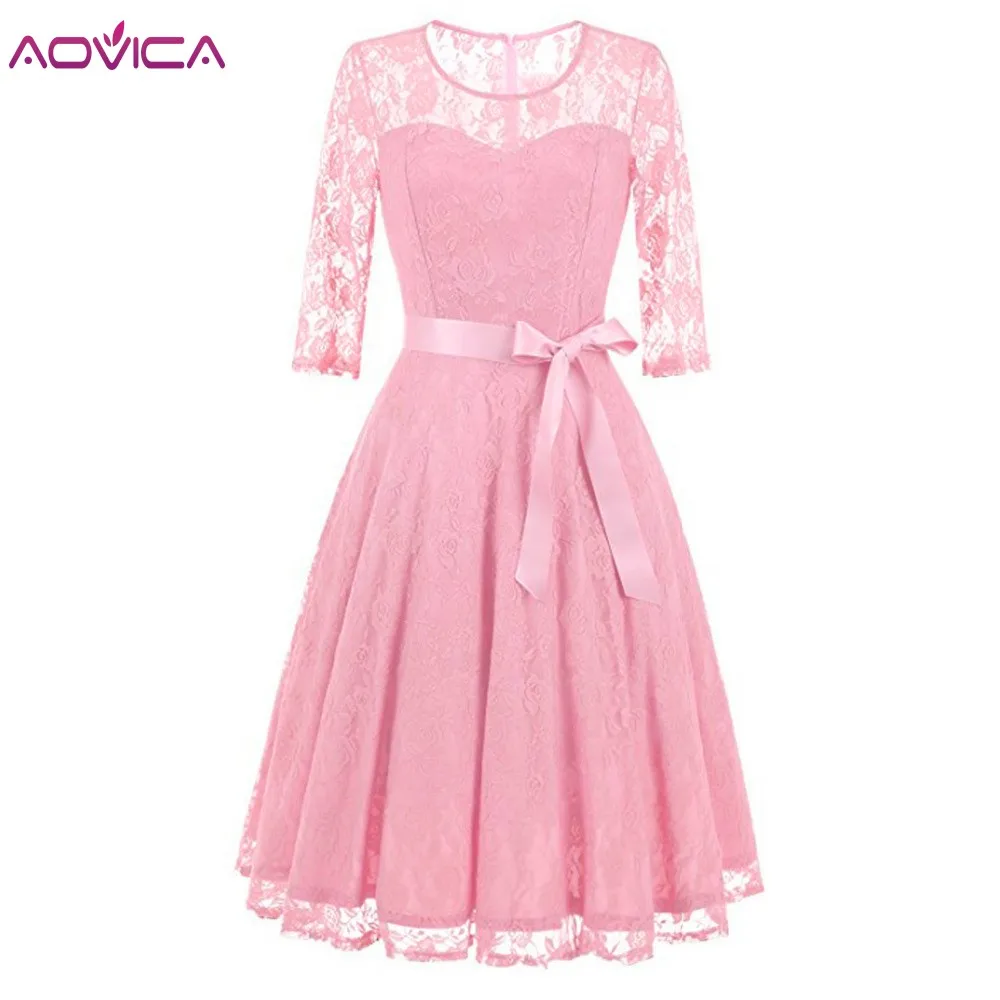 Aovica Vintage Floral Lace Pleated Dress Women 3/4 Sleeve O-Neck Elegant Party Sexy Dresses Retro Autumn Robe Big Swing Vestidos
Aovica Vintage Floral Lace Pleated Dress Women 3/4 Sleeve O-Neck Elegant Party Sexy Dresses Retro Autumn Robe Big Swing Vestidos