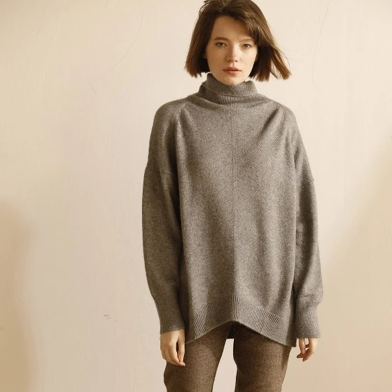 Cashmere sweater women high collar loose lazy style sweater female fall winter paragraph thick knit top shirt
Cashmere sweater women high collar loose lazy style sweater female fall winter paragraph thick knit top shirt