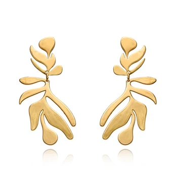 2020 New Punk Style Indian Jewelry Metal Plant Leaves Earrings Golden Drop Earrings For Women Bohemian Statement Metal Earrings
2020 New Punk Style Indian Jewelry Metal Plant Leaves Earrings Golden Drop Earrings For Women Bohemian Statement Metal Earrings