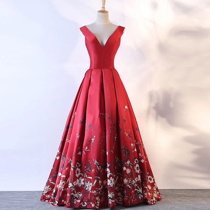 Real Photos New Wine Red V neck Evening Dress off shoulder Floral Print Long Formal Dress Woman Party Dresses Evening Gown
Real Photos New Wine Red V neck Evening Dress off shoulder Floral Print Long Formal Dress Woman Party Dresses Evening Gown