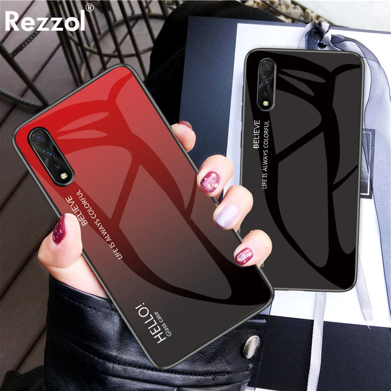 For VIVO V17 Neo Case Gradient Tempered Glass Soft Silicone edge Hard Case Cover For VIVO Z5 Y7s S1 India Case Shockproof Funda
For VIVO V17 Neo Case Gradient Tempered Glass Soft Silicone edge Hard Case Cover For VIVO Z5 Y7s S1 India Case Shockproof Funda