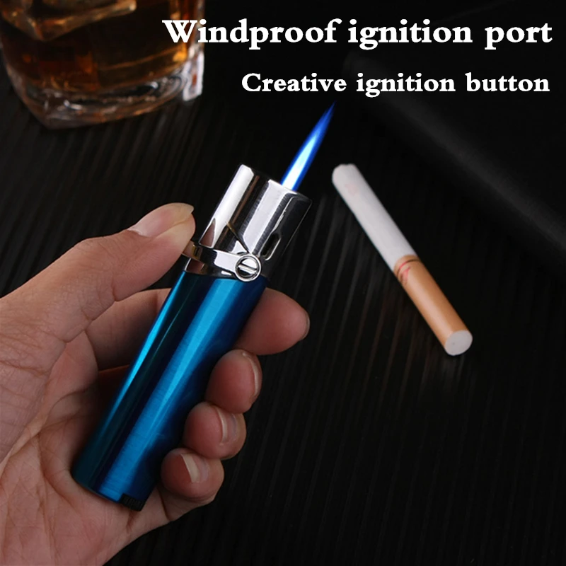 

Blue Flame Windproof Torch Lighter Refillable Butane Gas Cigarette Lighter Vintage Boutique 1300 C Jet Lighter Luxury Men Gifts