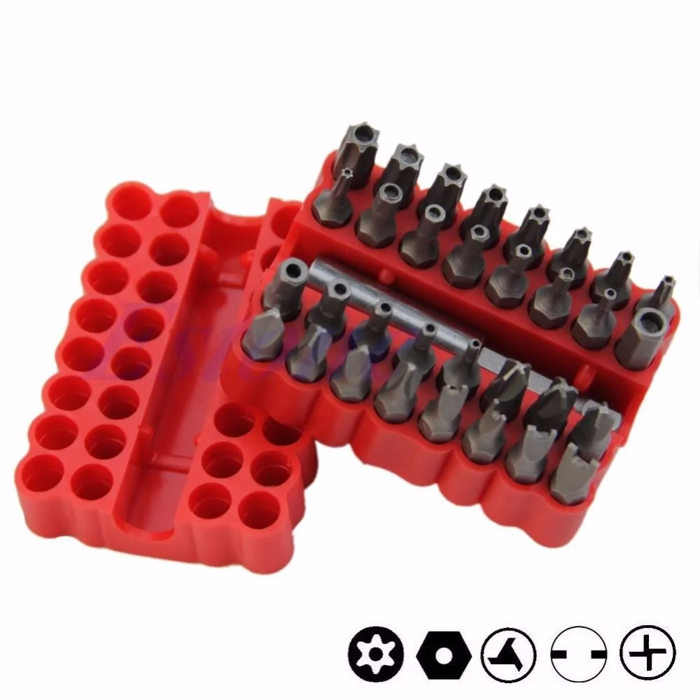 33Pcs Security Bit Set with Holder Fr Drill Star Hex Spanner Torx Screwdriver New 2017 
33Pcs Security Bit Set with Holder Fr Drill Star Hex Spanner Torx Screwdriver New 2017