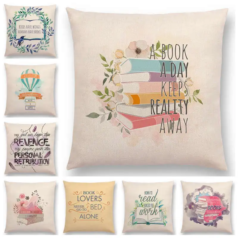 Hot Sale Pastel Decorative Letters Warm Words Reading Books Tea Coffee Travel Interesting Tale Love Cushion Cover Pillow Case
Hot Sale Pastel Decorative Letters Warm Words Reading Books Tea Coffee Travel Interesting Tale Love Cushion Cover Pillow Case