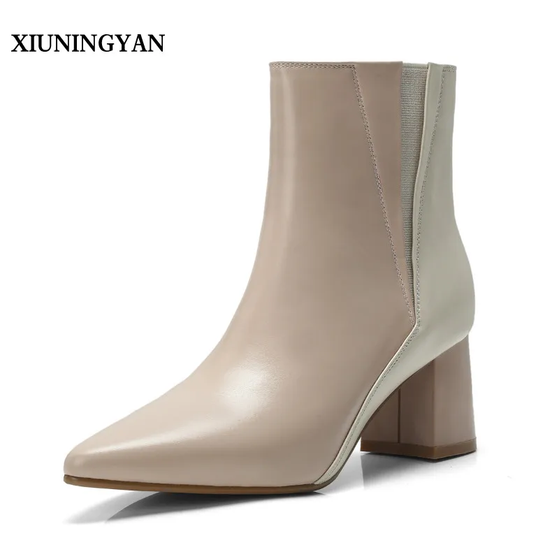 XIUNINGYAN Autumn Boots Genuine Leather Elegant Party Shoes Woman Ankle Boots High Heels Shoes Pointed Toe Zipper Womens Shoes
XIUNINGYAN Autumn Boots Genuine Leather Elegant Party Shoes Woman Ankle Boots High Heels Shoes Pointed Toe Zipper Womens Shoes