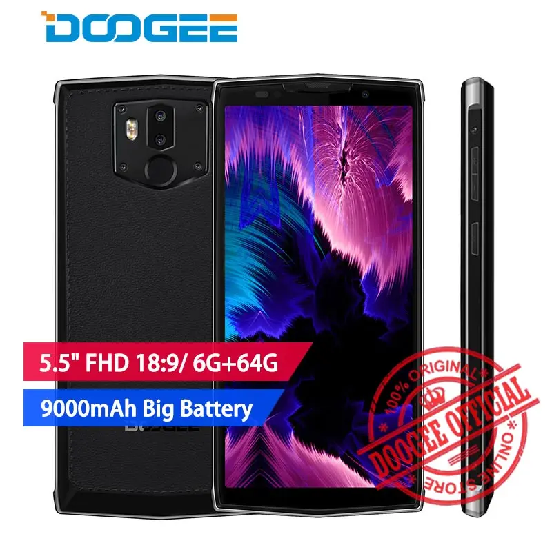 

DOOGEE BL9000 5.99'' 9000mAh Smartphone 6GB 64GB 18:9 FHD+MTK6763 Octa Core Android 8.1 4G Dual Camera 12M OTG wireless charge