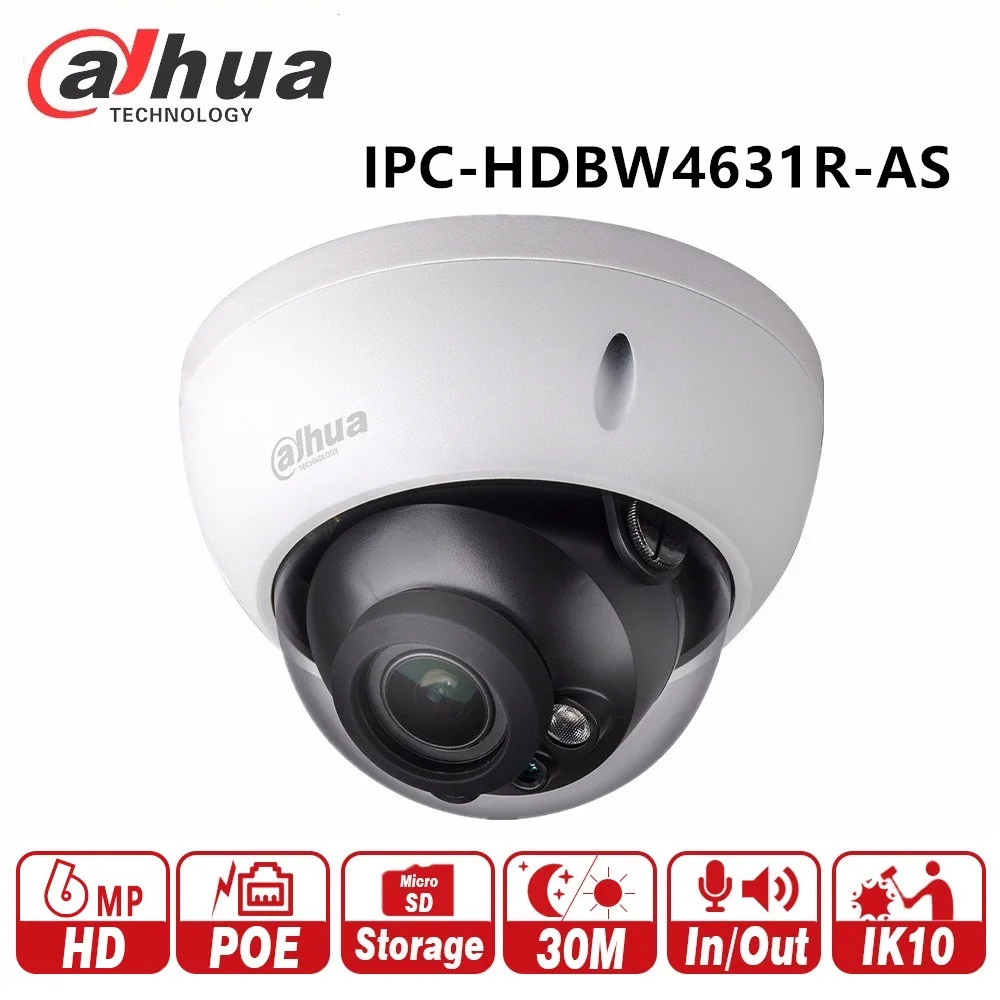 Dahua IPC-HDBW4631R-AS 6MP IP Camera IK10 IP67 IR30M built-in SD card Audio and Alarm interface CCTV Security Camera Surveillanc
Dahua IPC-HDBW4631R-AS 6MP IP Camera IK10 IP67 IR30M built-in SD card Audio and Alarm interface CCTV Security Camera Surveillanc