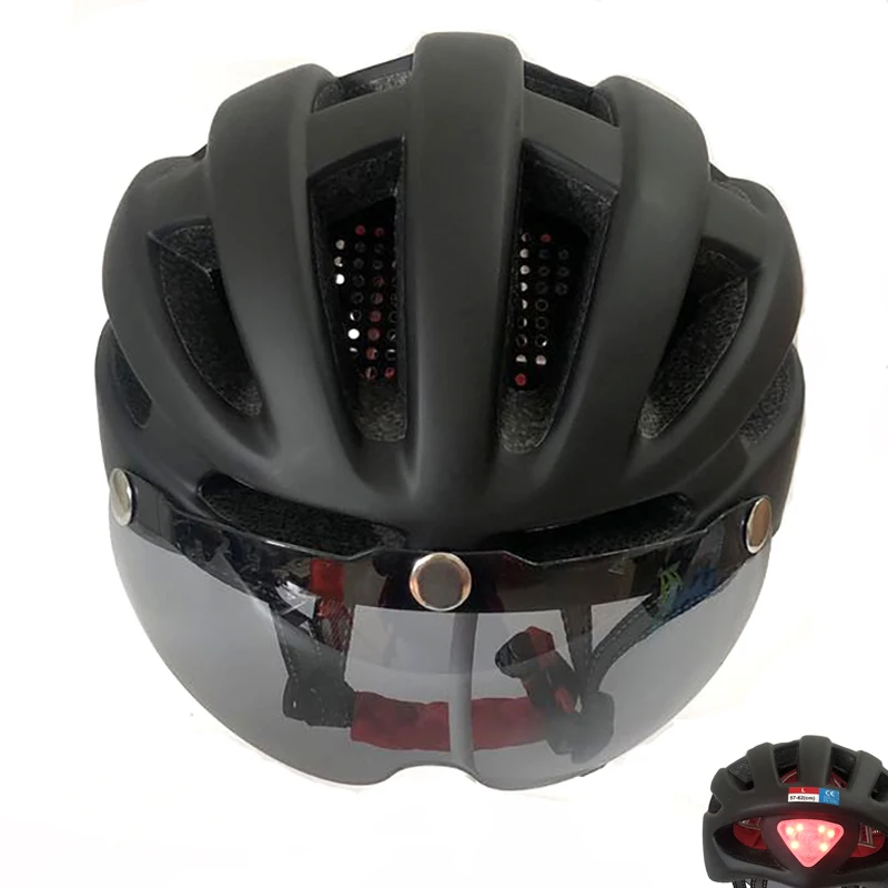 Mens MTB Road Mountain Bike Helmet Bicycle Cycling Helmet Visor glasses Lens With Led Light casco bicicleta grey Goggles
Mens MTB Road Mountain Bike Helmet Bicycle Cycling Helmet Visor glasses Lens With Led Light casco bicicleta grey Goggles